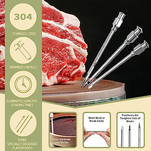 turkey meat injector syringe kit with 3 marinade needles for bbq grill smoker 1 cleaning brush 1 oz30 ml large capacity injector marinades for meats black