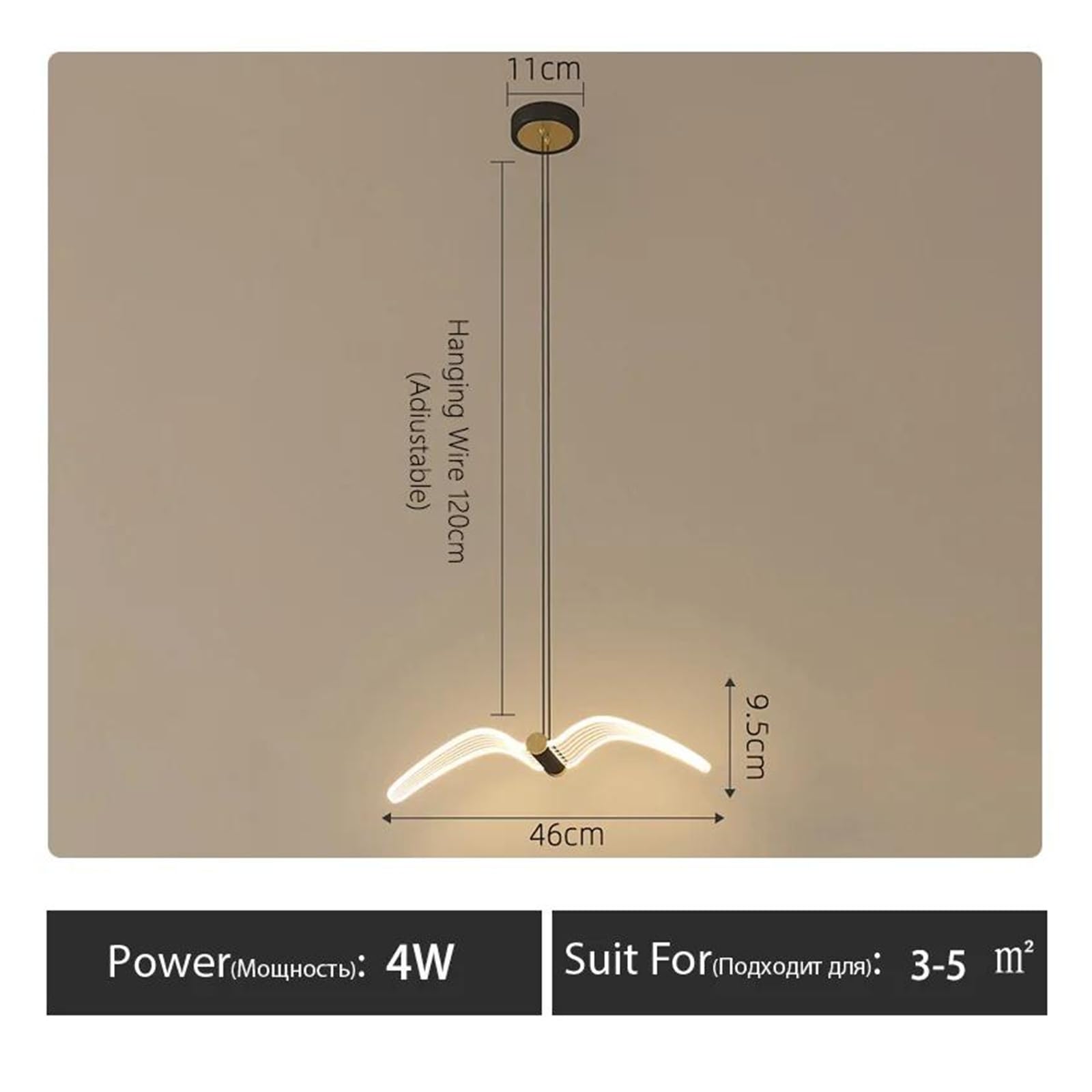 Mon LED Minimalista Chlier per Front Desk Gabbiano Design nt Luce per Ristoranti & Negozi Creativo Personali Lampada 46 centimetri Lunghezza Cassiere Contatore Illuminazione