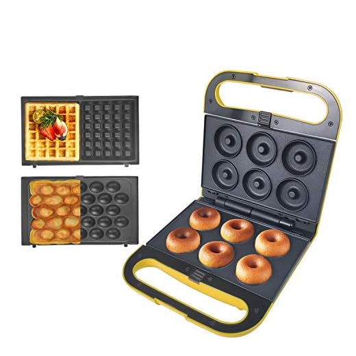 Health and Home 3 Interchangeable Baking Plates for Making Doughnut or Waffle Maker-Eggette and Much More