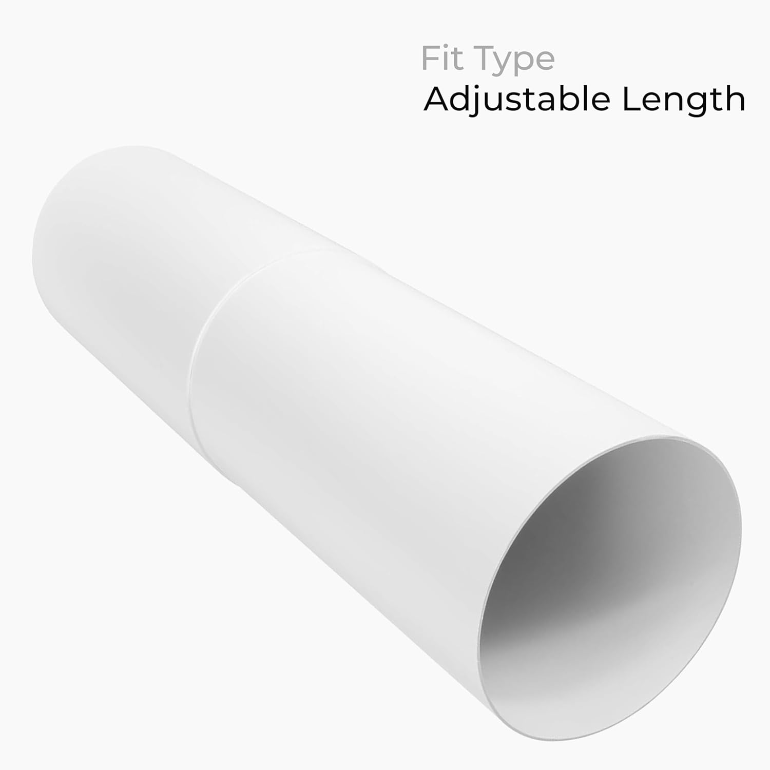 5 Inch Round Plastic Duct Pipe – White Extendable Ventilation Tube 12–20 Inch Length – Lightweight & Durable – For Heating, Cooling, Exhaust, Air Supply, HVAC Systems – Easy to Connect