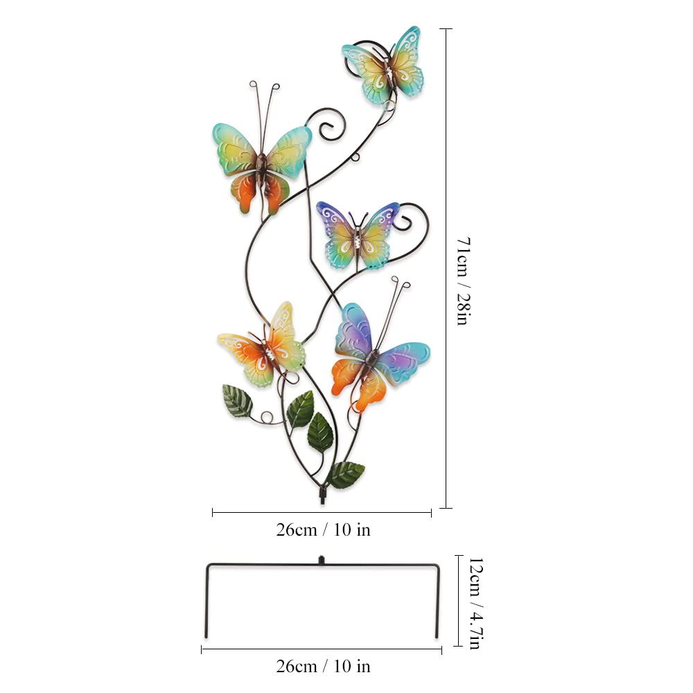83 cm Metal Mariposa Jardín Decoración Pared al Aire Libre Decoraciones Artísticas Animales de Metal Arte Estatuas de Jardin Adornos Decoración para Estar Exteriores PatioTrasero