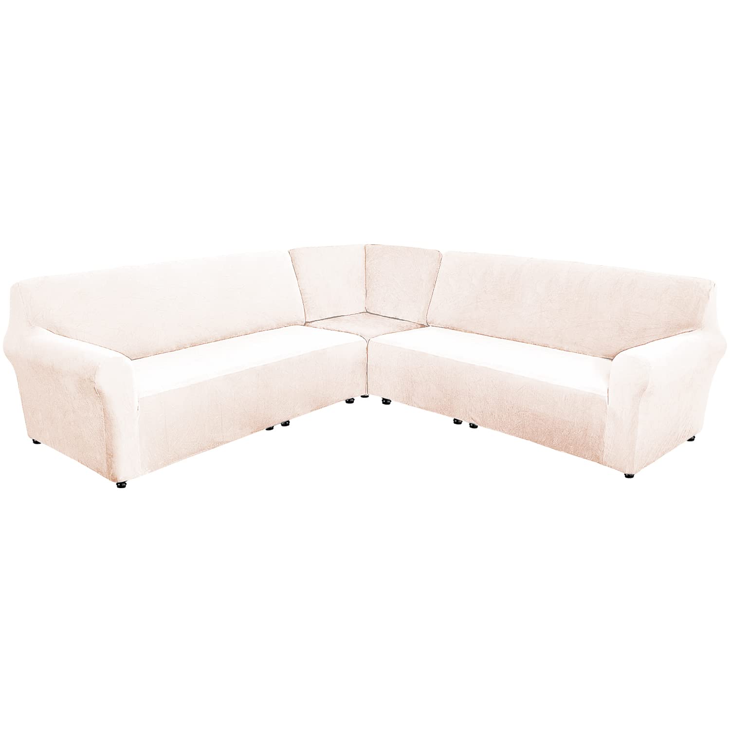 ULTICOR 3 Piece, Velvet L Shape Sofa Cover, L Shape Couch Cover, Sofa