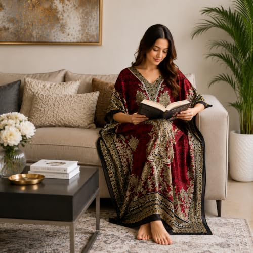 Image of Art Of Creation Women Kaftan Dress Tunic Long Maxi Plus Size