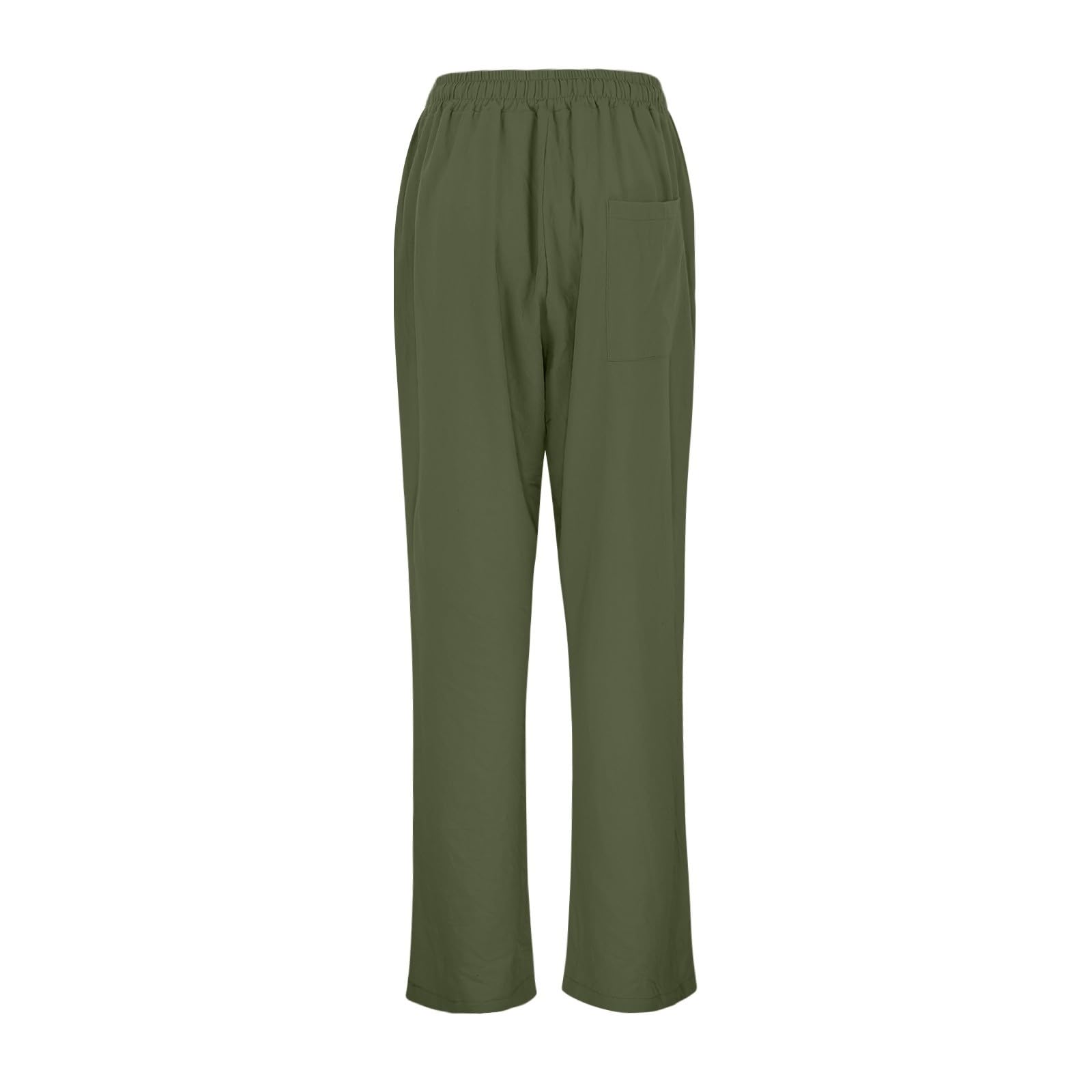 Generico Pantaloni a Gamba Larga per Ragazze in Lino Cotone Elastic Waist Baggy Pantaloni Bambina Leggero Lino Pantalone Pants per Bambini 4-12 Anni con Casual Jogging Quotidiano