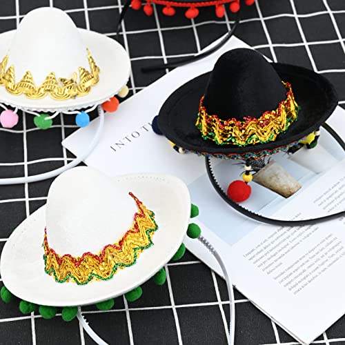 4 Pieces Mini Mexican Hats Headband Cinco De Mayo Mexican Fiesta Party ...