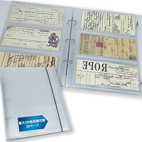 チケット 収納 ファイル ホルダー 保管 - 30ページ バインダー式 大容量 リング式 最大180枚収納可能 鑑賞に最適