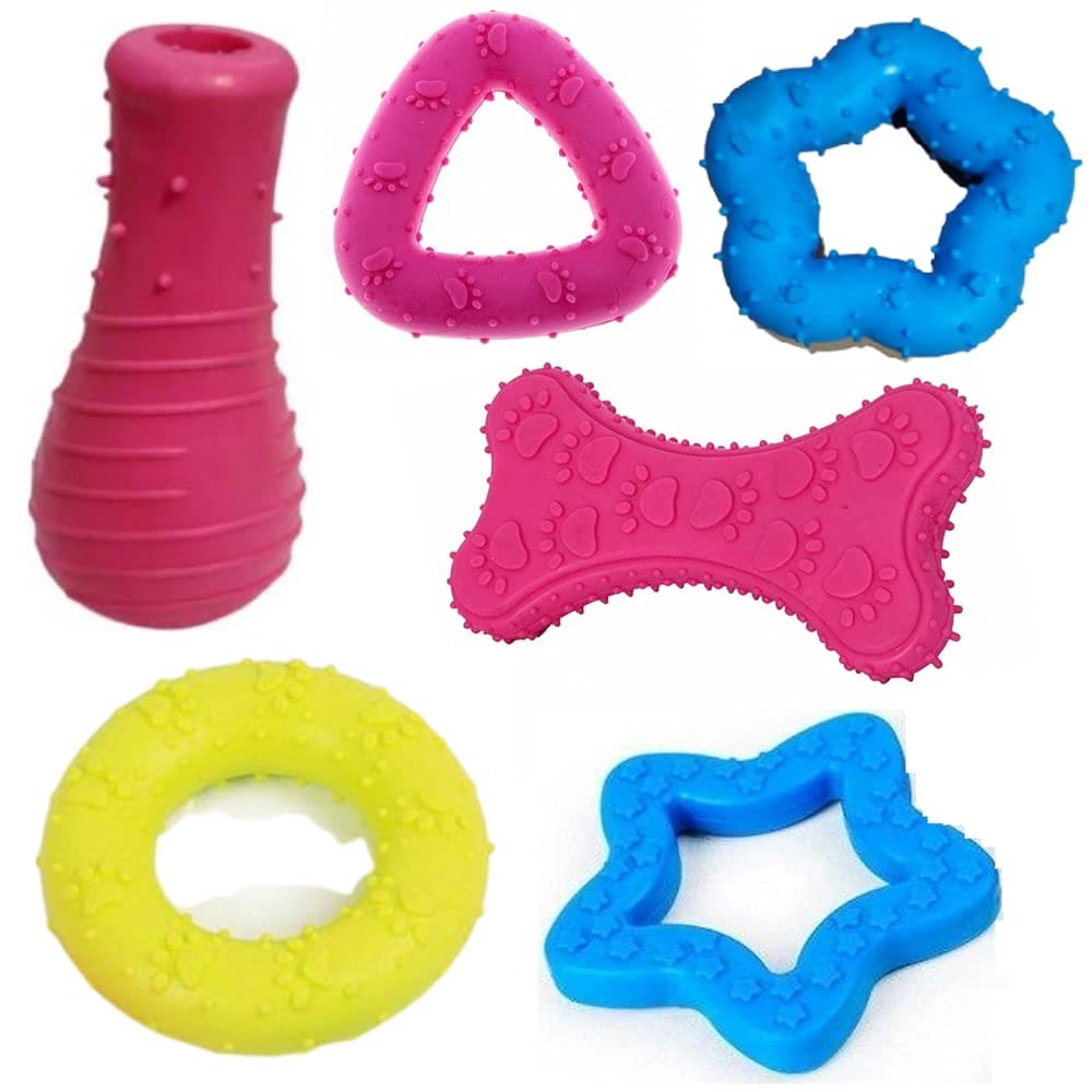 emily pets Rubber Ring Toy,Teether,Dog Toys & Puppy Toys,Pet Chew Toy Combo of 6pcs Dumble Teether & Latex Non-Toxic Toys(Color May Vary) (B097ZWL6HW) Amazon Price History, Amazon Price Tracker
