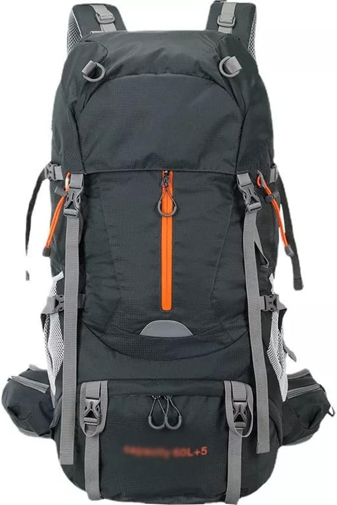 65L Mountaineering Bag Hiking Mountaineering Bag Outdoor Camping Backpack with Rain Cover(D)