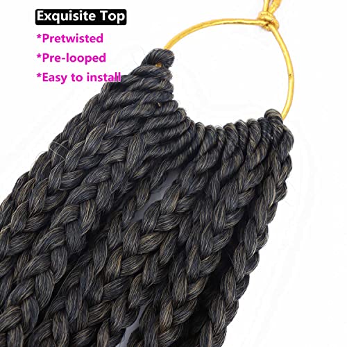 7 Packs Crochet Box Braids With Curly Ends 20 Inch Box Braid Crochet Hair Extension 3X Bohemian Braiding Hair T27# #TOP3