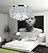 New Galaxy 4-Light Chrome Finish Metal Shade Flushmount Crystal Chandelier Ceiling Fixture