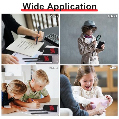 Neerow „Streng Geheim“-Notizheft Set, 10 kleine Notizblöcke (10 × 7 cm) mit 10 Kugelschreibern, Tragbare Notizbücher, 20 Blankoseiten, für Schule Büro Party Mitgebsel Gelöst Detektivparty (Schwarz)