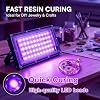 Feghezja Luz UV para resina, luz negra UV portátil, lámpara de curado UV rápida de 50W para impresora 3D, suministros para hacer joyería con resina UV, manualidades DIY, fiesta de brillo, póster fluorescente, Halloween, pintura corporal 6
