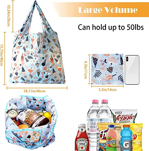 6-Pack-Large-50LBS-Foldable-Shopping-Bags-Reusable-Grocery-Bags-Machine-Washable-Groceries-Bags-Sturdy-Lightweight-Nylon-Fabric-Storage-Bags