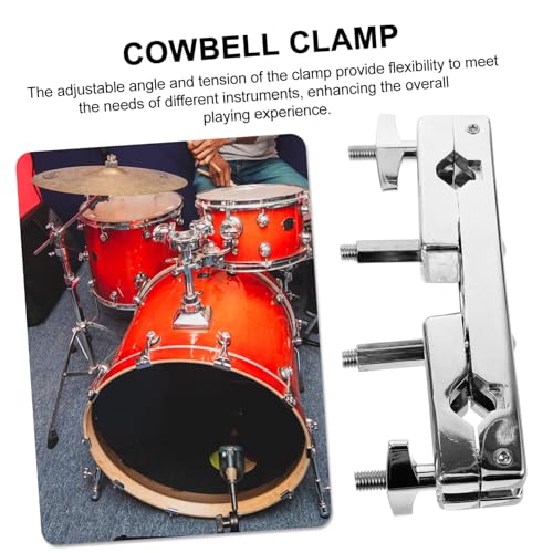Abrazadera para batería y percusión: soporte para platillos y cowbell, ajuste de ángulo y tensión, fabricada en aleación de zinc miniatura 3