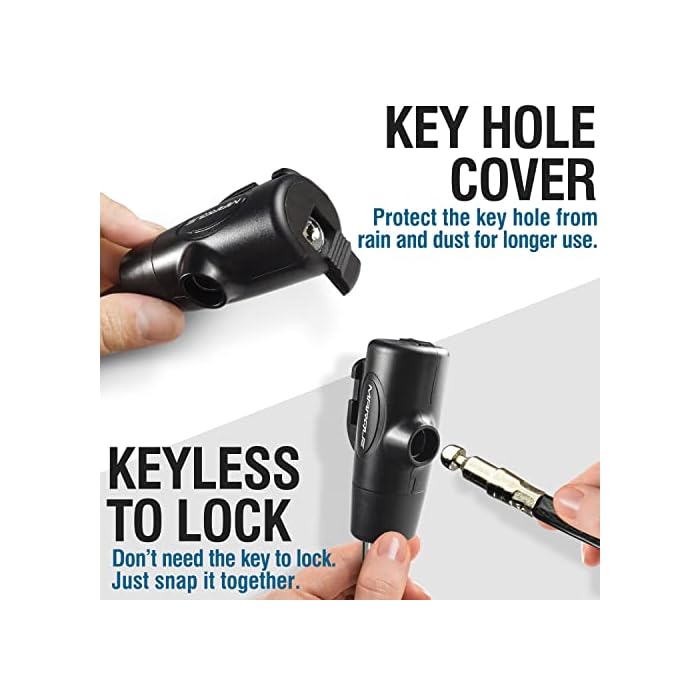 Marque Bike Lock with Key 3/8 (4Ft, 7Ft, 15Ft, 25Ft) Straight Cable Locks with Keys, Anti-Theft Security Cable for Bicycles, Scooters, Kayaks, Paddle Boards, Gates - Image 4