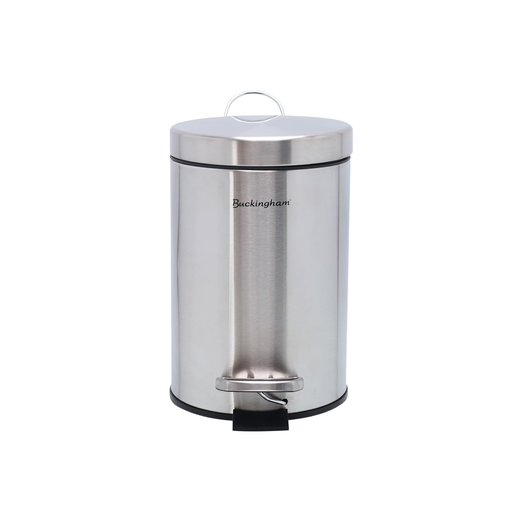 Buckingham Pedal Bin for Bathroom Kitchen Office Premium Stainless Steel Brushed Finish Waste Trash Bin with Removable Inner Bucket Soft Closing Mechanism (5 Litres)