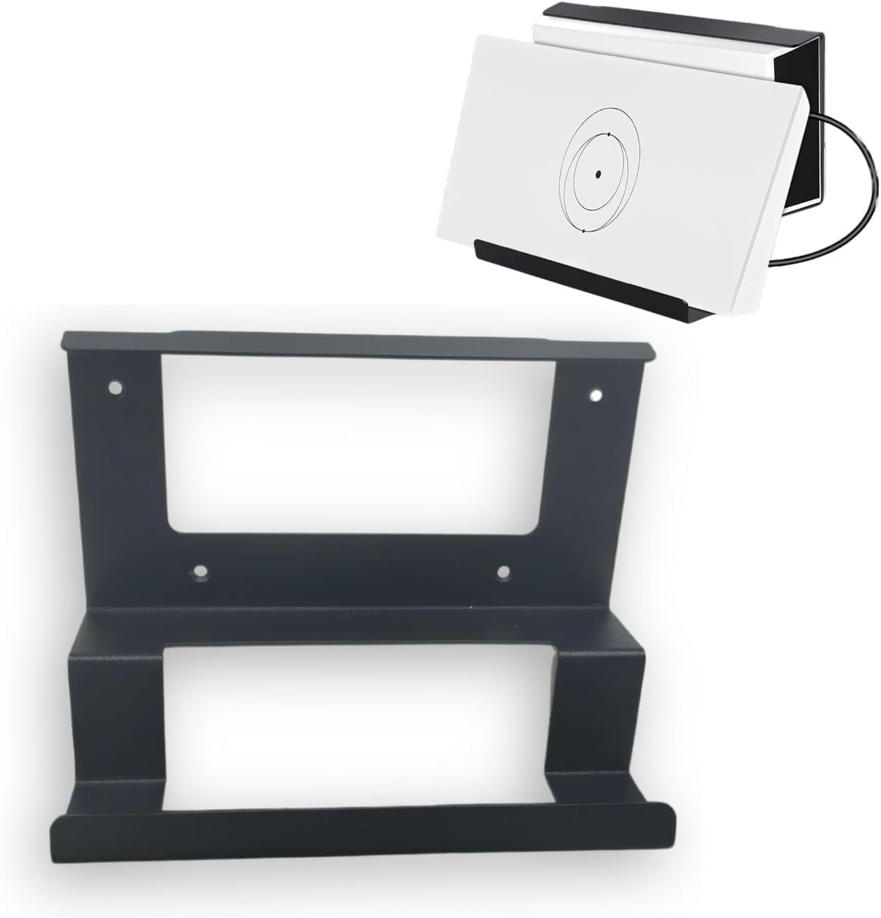 Tesha Starlink Gen 3 Router Wall Mount, Black Metal Rack with Installation Accessory for Gen3 Router & Power Supply, 2 in 1 Bracket for RV Boat, Office & Home Space Saving