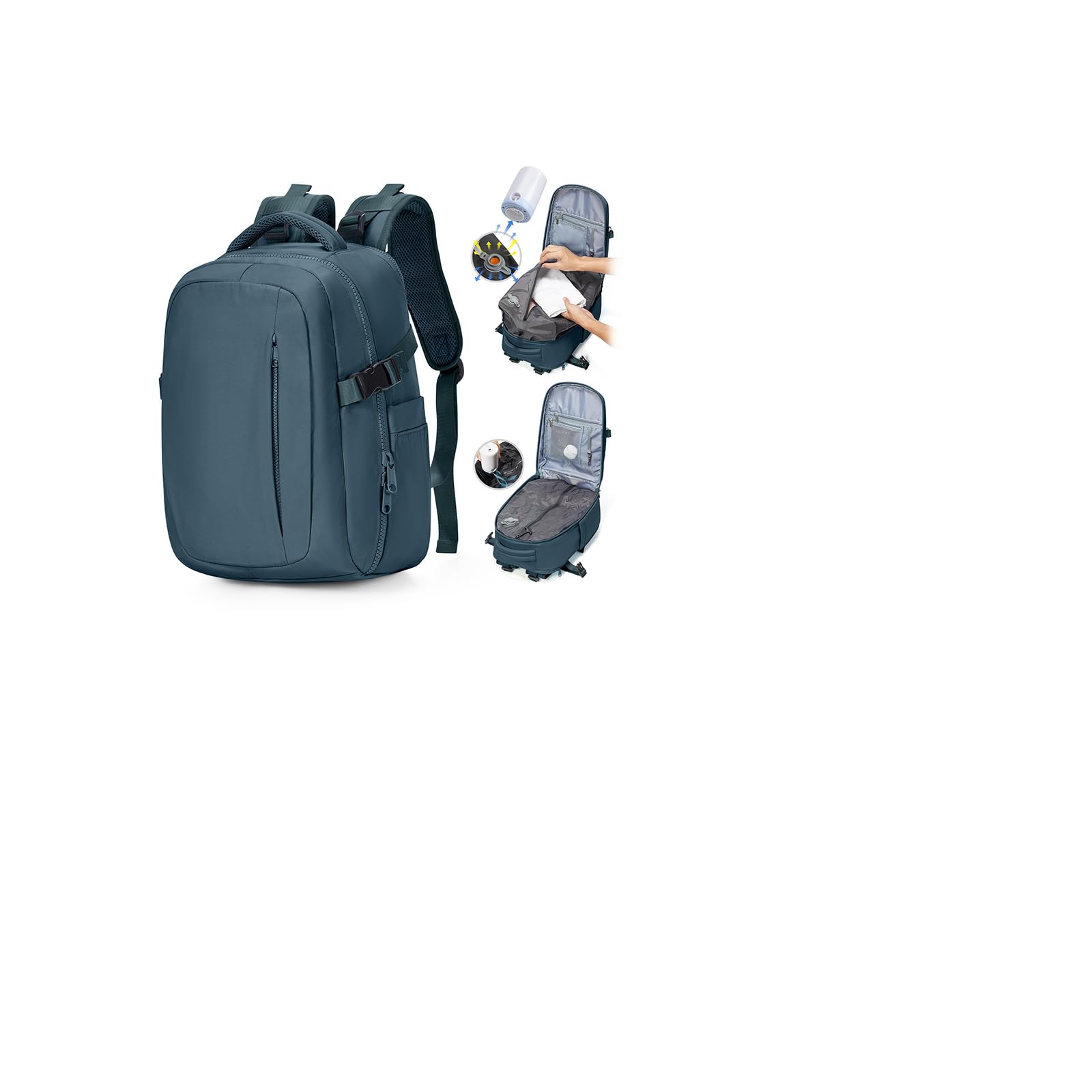 SZLX Mochila al Vacio con Bomba Equipaje de Mano 40x30x20 Ryanair Vueling Wizzair Easyjet Mochila Viaje Cabina Avion 40x20x25 Ryanair Mujer Mochila de transporte Impermeable para Computadora Portátil — view 30