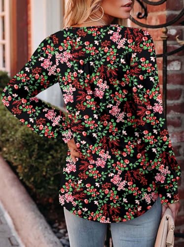BETTE BOUTIK Long Sleeve Shirts for Women Fall Tops Dressy Blouses Crewneck Tunic Tops for Leggings S-3XL
