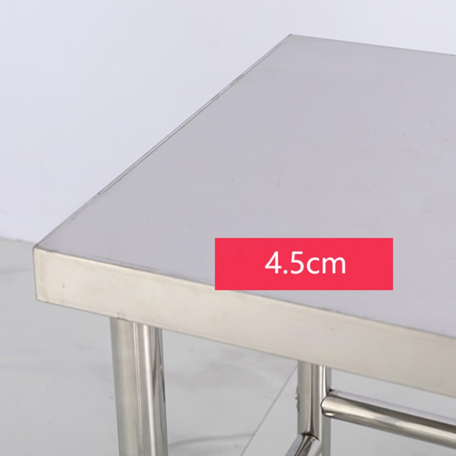 Mesa de trabajo comercial de acero inoxidable – Soporte multifuncional para utensilios de cocina, diseño triangular sólido, mesa de preparación estable para chefs profesionales y cocineros caseros