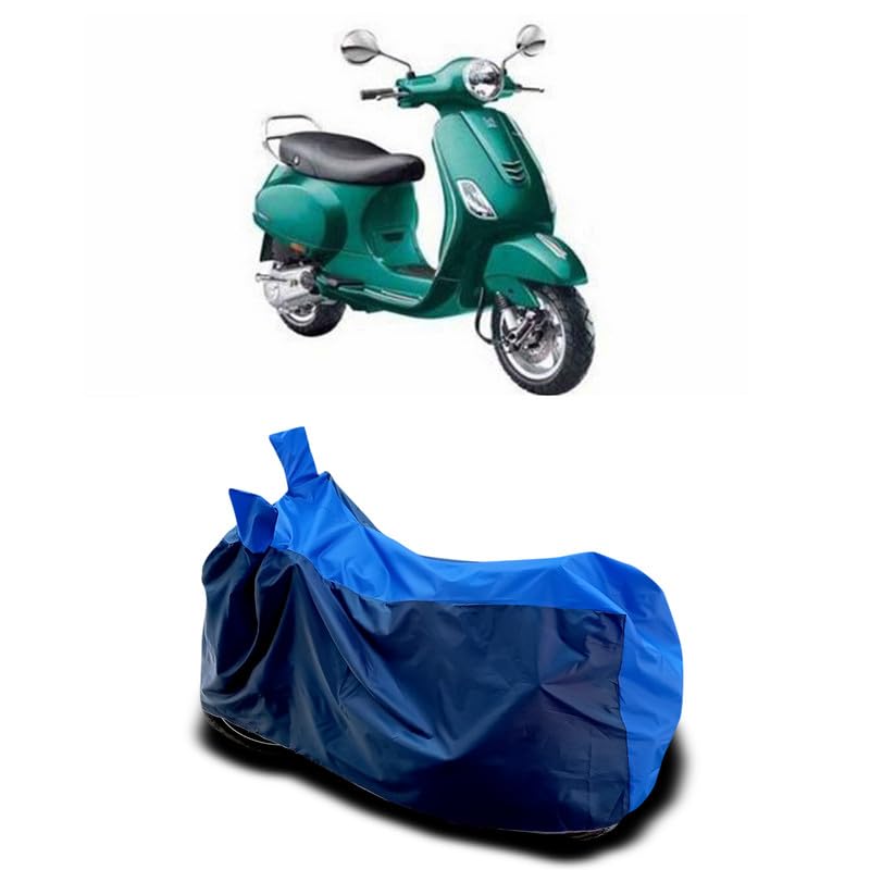 Image of DUFFEL-Two Wheeler Bike Body Cover Compatible for Vespa Vxl Heat Protectio /UV-Rays /Birds Dropping /DustProof /Waterproof All Variants [Nevay Blue]