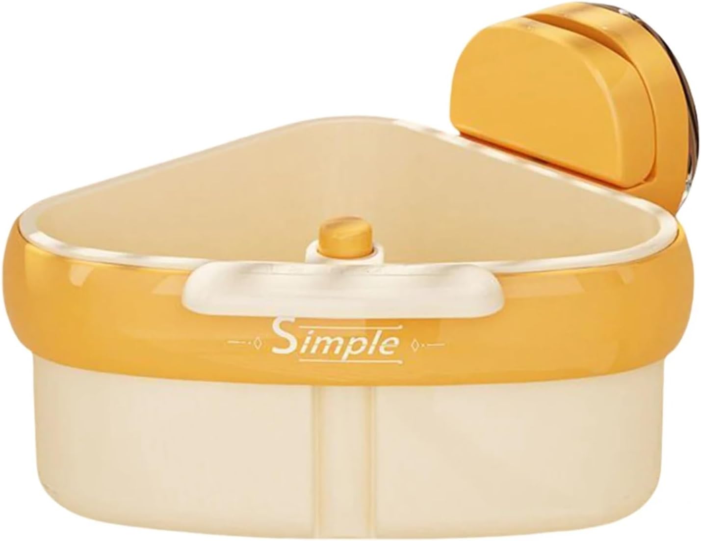 Suction Cup Sink Corner Rack Drain Basket Household Fruit Washing Filter Basket Kitchen Triangular Sink Strainer for Food Waste(1PCS Yellow)