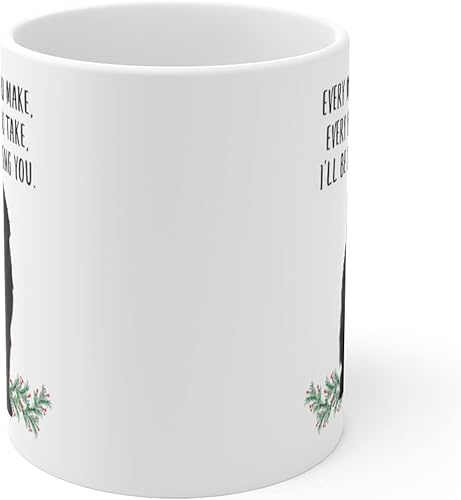 Miniatura 2 de Lovesout Taza de cerámica con texto en inglés «Every Meal You Make Every Bite You Take», diseño de perro de Terranova, color marrón, 11 onzas