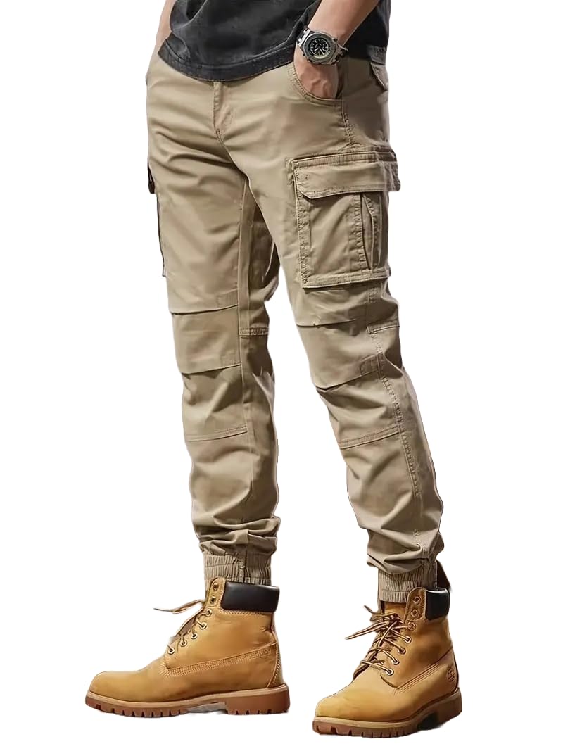 wesofint Men's Cotton Cargo Pants Multi-Pocket,Comfortable Work Pants, Durable Trousers & Everyday Wear-CP-050-picture-51