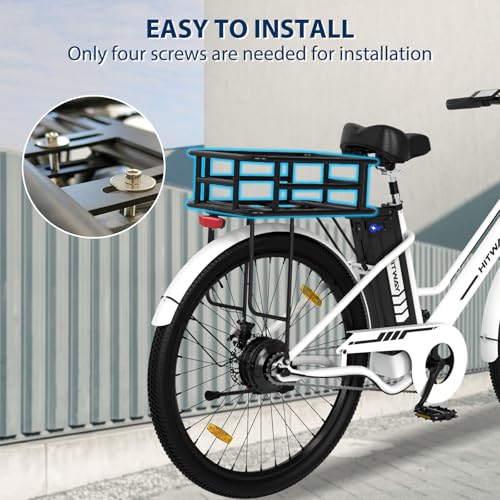 HITWAY Fahrradkorb Hinten,für E-Bikes geeignet,Schwarzv Hinterradkorb, Fahrradkorb Hinten Groß，Schulranzen Hinten Hervorragen