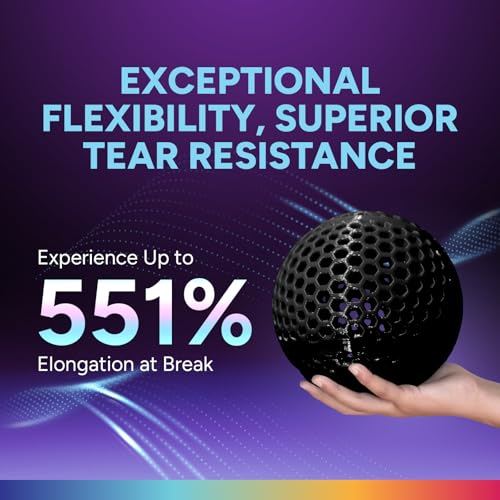 Image of OVERTURE TPU High Speed Filament 1.75mm Flexible 95A Roll, 3D Printer Filament, Fit Most FDM Printer(HS TPU 2kg Black 1-Pack)