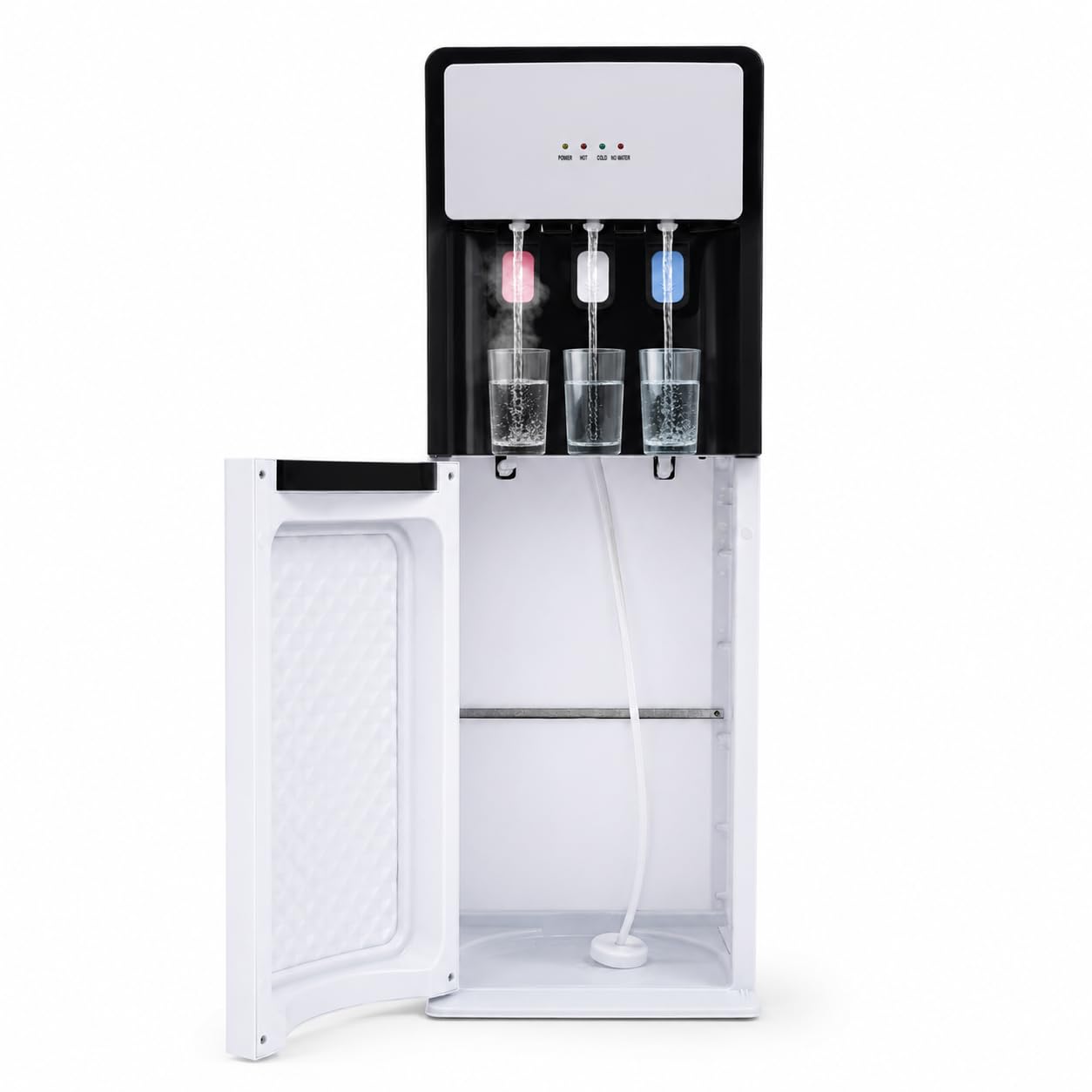 Fontaine à Eau sur Pied à Chargement Inférieur, Distributeur d’Eau Chaude Froide et Tempérée, Refroidisseur d’Eau Compatible Bonbonnes, Sécurité Enfant, Maison Bureau Cuisine