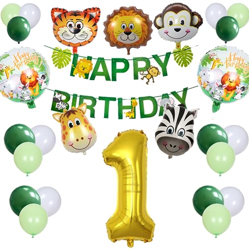 1. Geburtstag Dekoset Bären-Thema – Mit Zahlenballon, Folienballons & Latexballons, Bunte Deko