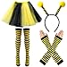 Bienenkostüm Erwachsene, Karneval Kostüm Damen Bienen Haarreif Tüll Rock Gestreifte Überkniestrümpfe Lange Handschuhe Fasching Kostüm Damen Karneval Verkleidung Erwachsene günstig Kaufen-Bienenkostüm Erwachsene, Karneval Kostüm Damen Bienen Haarreif Tüll Rock Gestreifte Überkniestrümpfe Lange Handschuhe Fasching Kostüm Damen Karneval Verkleidung