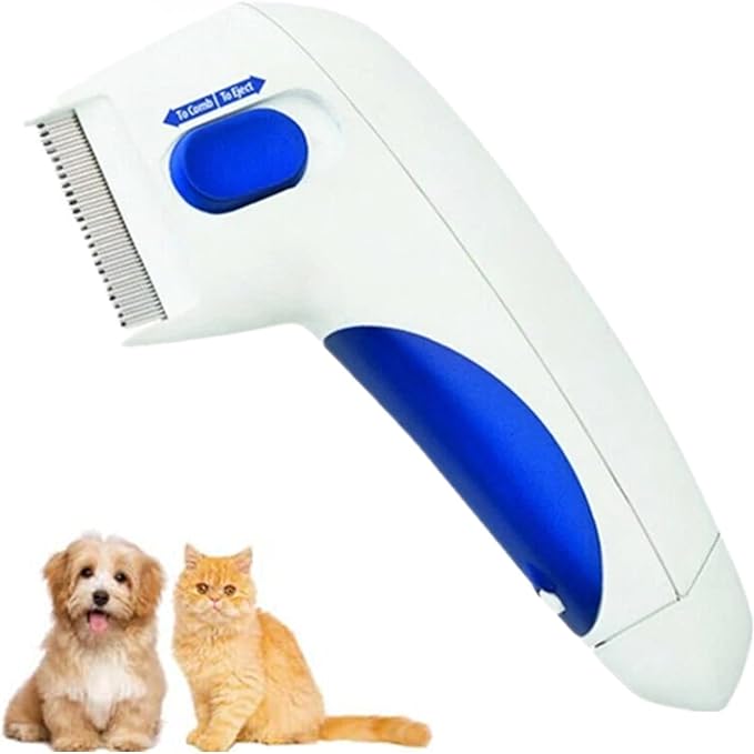 Sheling Pet Comb, Pet Fleas Comb Cat Dog Fleas Grooming Removal Automatic Kill Lice Electric