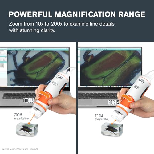 Image of Celestron Labs Digital MicroDirect Microscope - 1080p HDMI & USB-C Output | Up to 220x Magnification, Capture Photos & Video, Adjustable LED Illumination, Ideal for Inspection, Plug-and-Play Operation