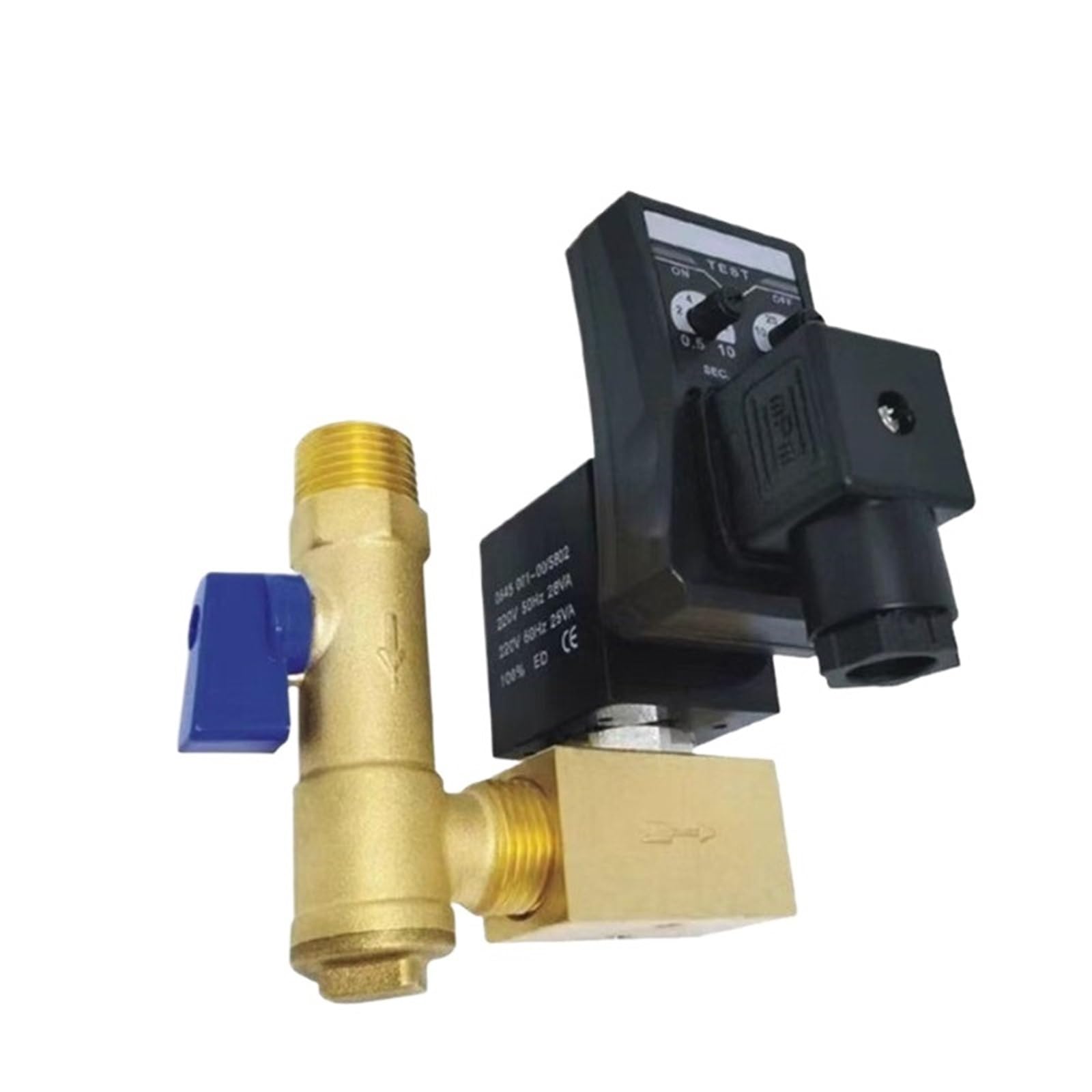 Électrovanne de vidange automatique en laiton robuste 24V type split pour réservoir d'air