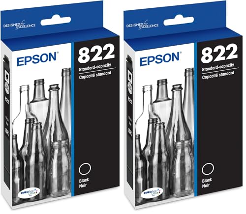 Image of Epson DURABrite Ultra Ink Black Workforce Pro | T822120-S | Standard Capacity | Pack of 2 | Cartridge