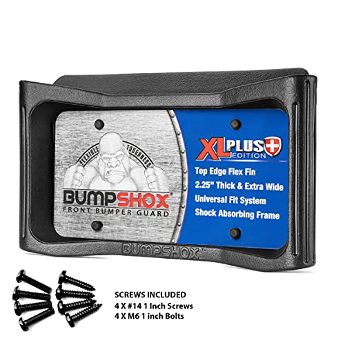 Bumpshox XL Plus (+) Front Car Bumper Protection, Ultimate Front Bumper Guard. Front Bumper Protection License Plate Frame. Tougher Than Steel !