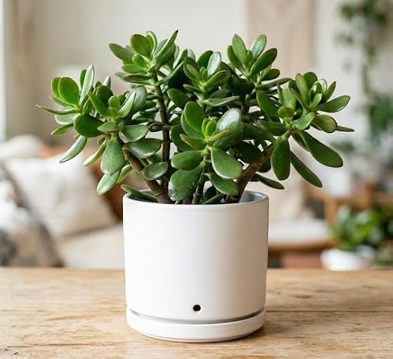 Image of Jade Plant Live Indoor Outdoor Bonsai (Crassula ovata) - Lucky Money Succulent for Vastu & Feng Shui, Healthy Rooted Plant for Home & Office Decoration