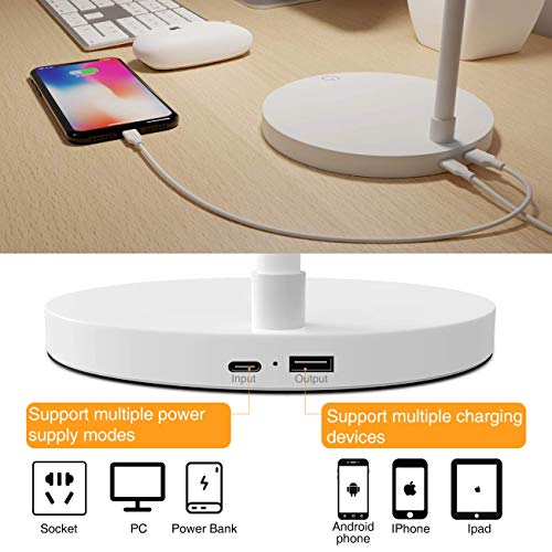 Hepside Schreibtischlampe LED,40LED Desk Lamp 3 Farbe und 3 Helligkeit dimmbare bürolampe mit Touch-Steuerung… – Bild 4