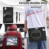 Gerutek Case for iPad Air 7th/6th/Air 5th /Air 4th Generation/iPad Pro 11, Shockproof Rugged iPad Air 7/Air 6 Gen Case with 360 Rotating Stand, Hand/Shoulder Strap,Pen Holder for iPad Air 6, Black - Image 7