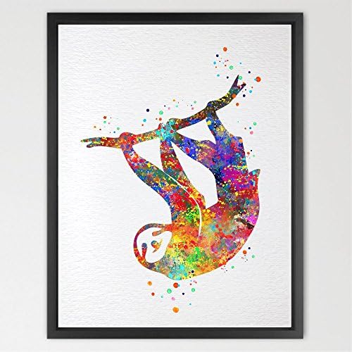 Dignovel Studios 8X10 Unframed Sloth inspired Watercolor illustrations Art Print kids Wall Art Giclee Wall Art Home Decor Wall Hanging Birthday Wedding N432