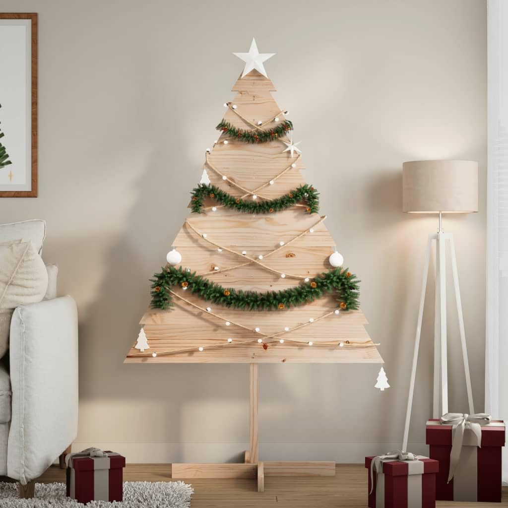 vidaXL Árbol de Navidad de Adorno Madera Maciza 150 cm