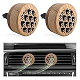 KVAEY 2 PCS Wood Car Essential Oil Diffuser, Wooden Aromatherapy Essential Oils Diffuser with Vent Clip, Wood Vent Clip Air Freshener for Vehicle Office Home Bedroom (Plant)