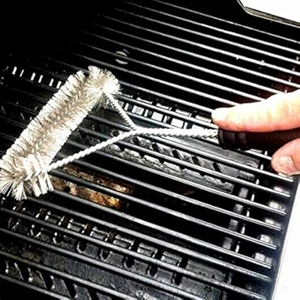 QGT COOKEWARE 12 inch BBQ Brush Stainless Steel Wire Bristles Cleaning Brushes with Handle