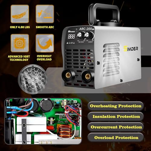 Image of SSimder Mini Stick Welder with 10lbs 1 /8 inch E7018 Welding Rods 110V 220V Dual Voltage 4.98LB Portable Welding Machine IGBT Inverter ARC Welder for Workshop Outdoor DIY Projects