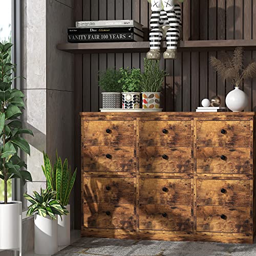 Fusunbao Magic Diy Cube Storage Organizer Stackable Cubles For Home Books Clothes Toy -Modular Cubby Storage System -Office Cubical -Bookcase Closet Wine Rack Cabinet (Antique Brown, Drawer Cube) #TOP5