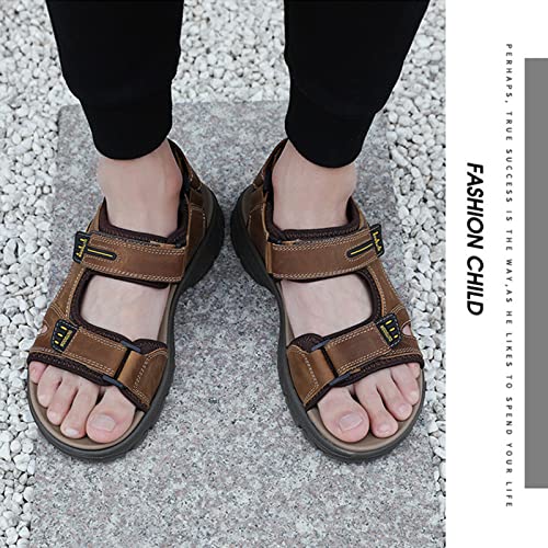 Men's Sandals Leather Open Toe Beach Sandal, Men's Sport Outdoor Hiking Sandals, Lightweight Trail Walking Casual Sandals Water Shoes2