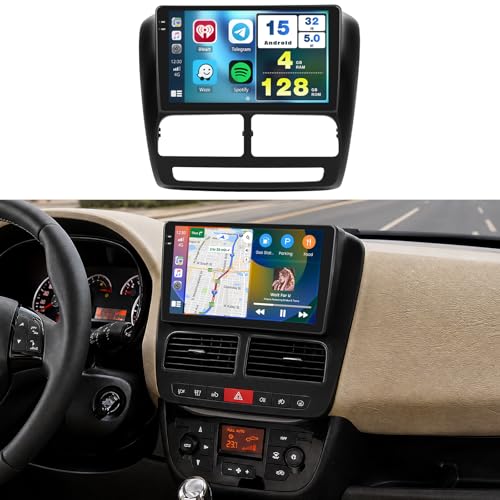 Autoradio Android 15 avec grand écran tactile 9 pouces pour remplacer le poste d'origine Fiat Doblo