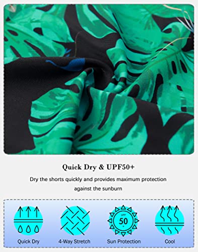 Image of SANTINY Women's High Waisted Swim Shorts with Pockets UPF50+ Long Board Swimming Shorts for Women with Liner